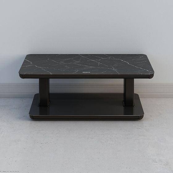 Elegant Black Marble Coffee Table 3D model