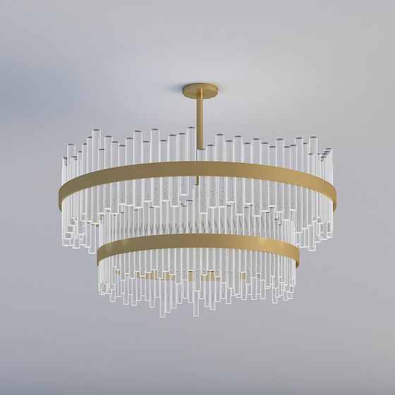 Elegant Low-Polygon Pendant Light 3D Model