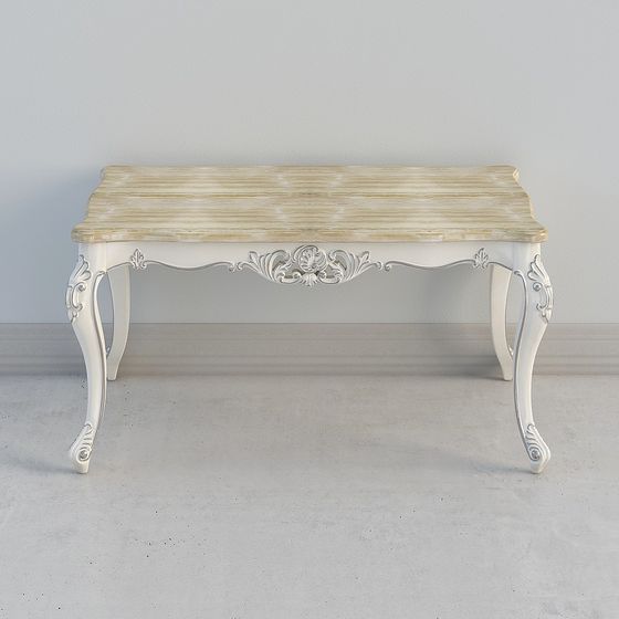 Rococo Style Long Table 3D model