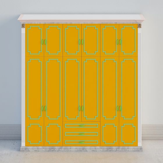 Colorful Retro Wardrobe 3D model for Creative Projects