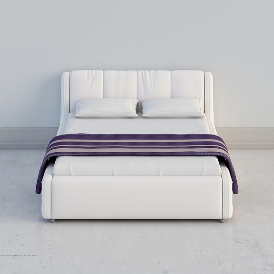 Elegant Modern Minimalist Bed 3D model
