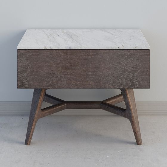 Mid-Century Modern Side Table 3D model for Stylish Interiors