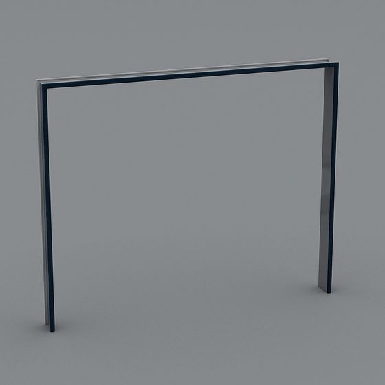 Elegant Blue and Silver Metal Frame 3D model for Creative Uses