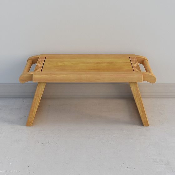 Stylish Low-Poly Wooden Tray Table 3D model