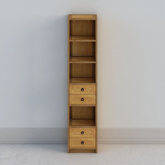 Stylish Bookcase 3D Model for Contemporary Spaces