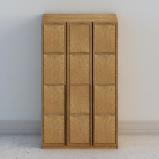 Elegant Low-Poly Wardrobe 3D Model for Modern Interiors