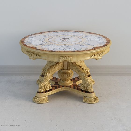 Opulent Round Table 3D model for Contemporary Spaces