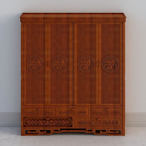 Stylish Chinese Wardrobe 3D model for Modern Spaces