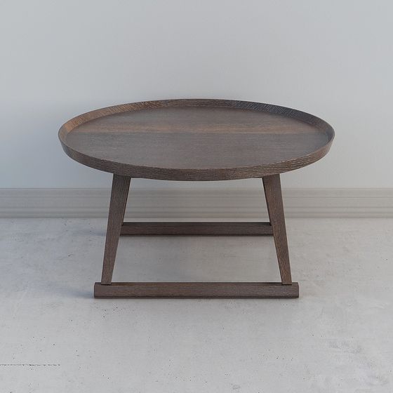 Stylish Low-Polygon Round Table 3D model for Modern Interiors