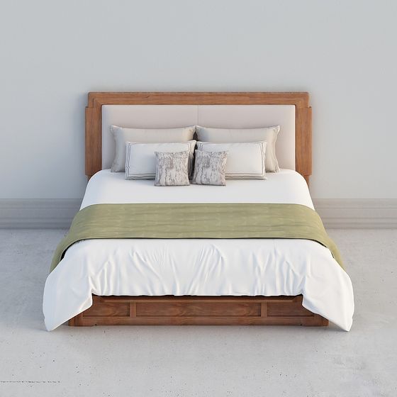 Modern Minimalist 3D Bed Model