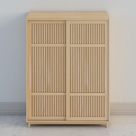 Stylish Sliding Wardrobe 3D model for Modern Interiors