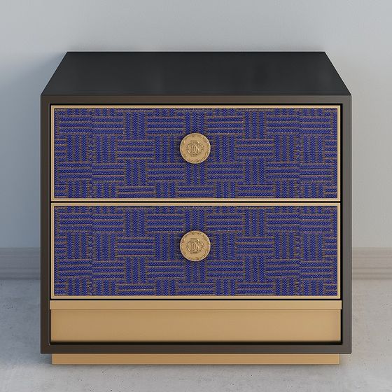 Luxury Tapestry Drawer Cabinet 3D model