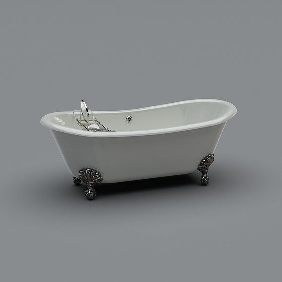 Classic Clawfoot Bathtub 3D model