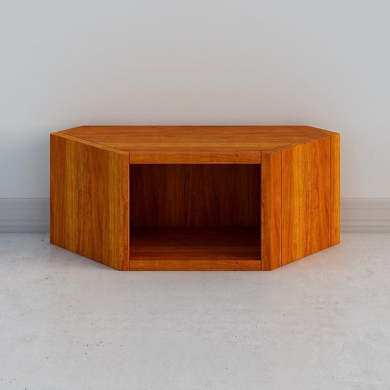 Hexagonal Wooden Coffee Table 3D model