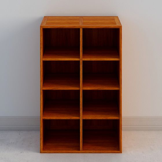 Unique Low-Polygon Style Bookshelf 3D model