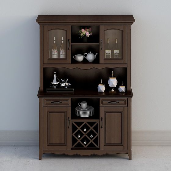 Vintage Wine Cabinet 3D model