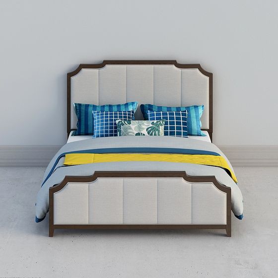Coastal Comfort Bed 3D model for Modern Interiors
