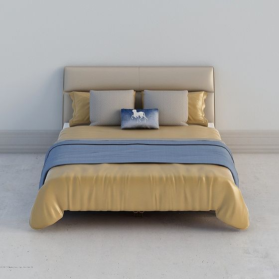 Cozy Low-Poly Bed Design 3D model