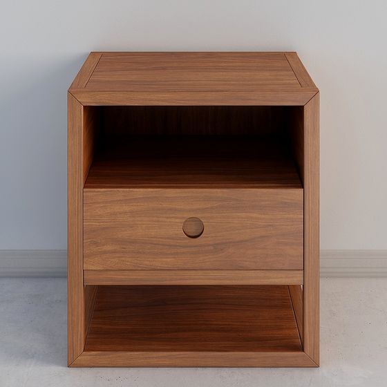 Earth Color Bedside Table 3D Model for Stylish Bedrooms