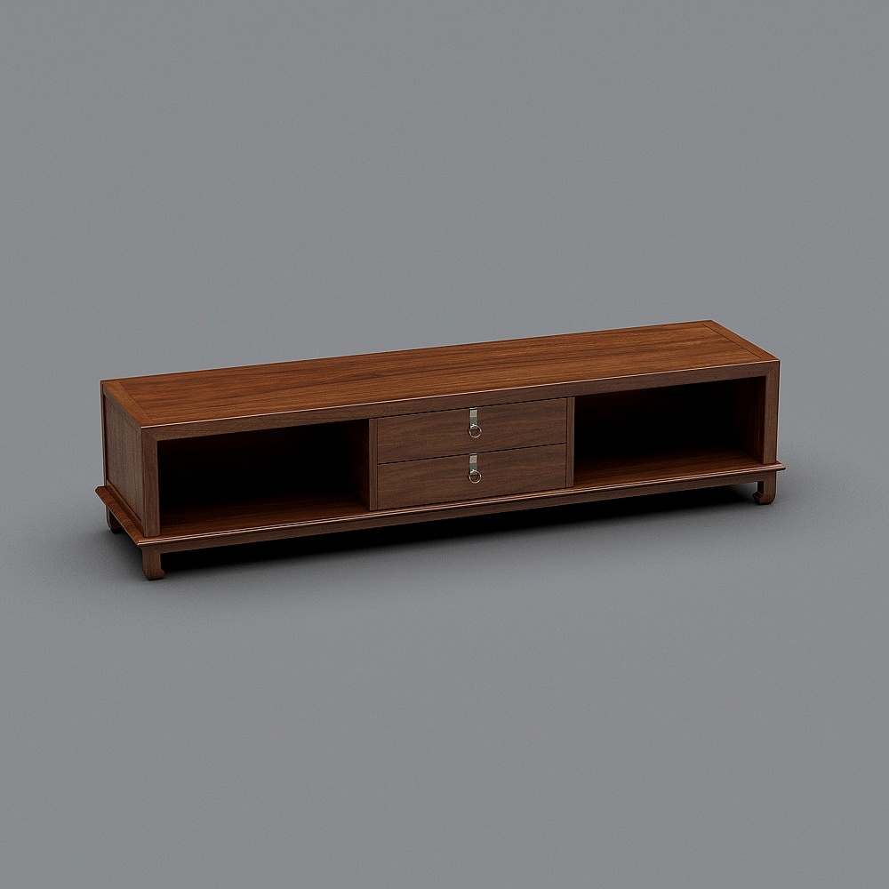 Elegant Low-Poly TV Cabinet 3D Model