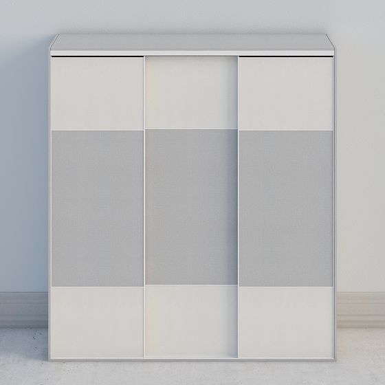 Sleek Sliding Door Wardrobe 3D model