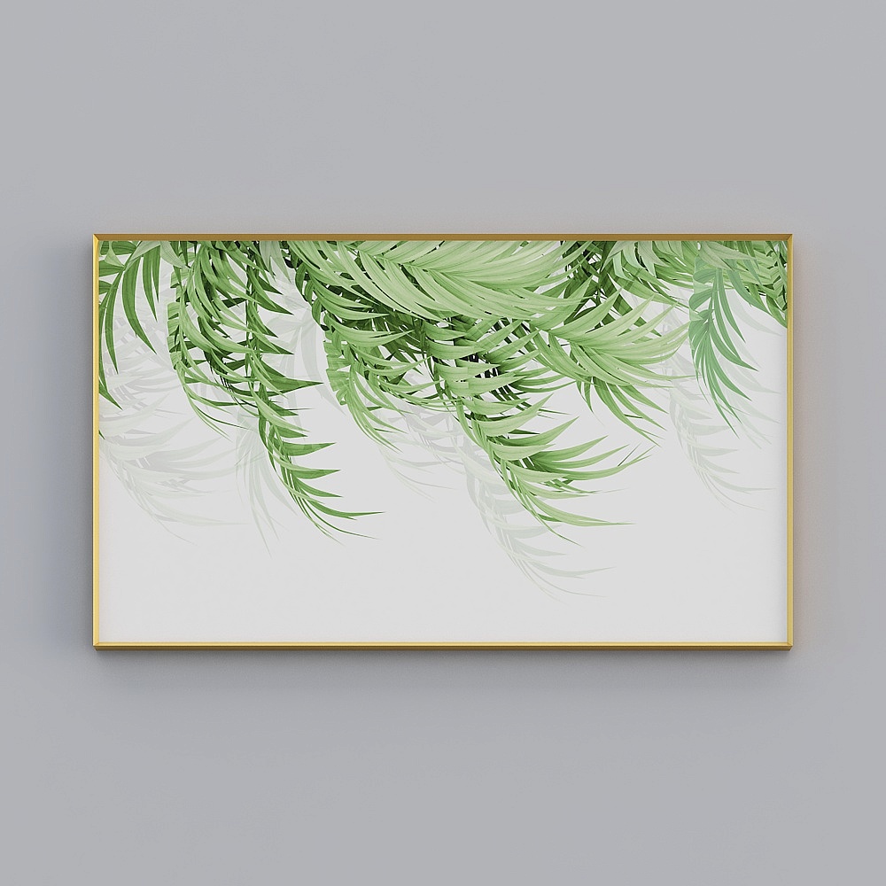 Kippoon Nordic living room single horizontal brushed bright gold plant flowers 70x120cm plant flower decoration painting wlpr-jc-4