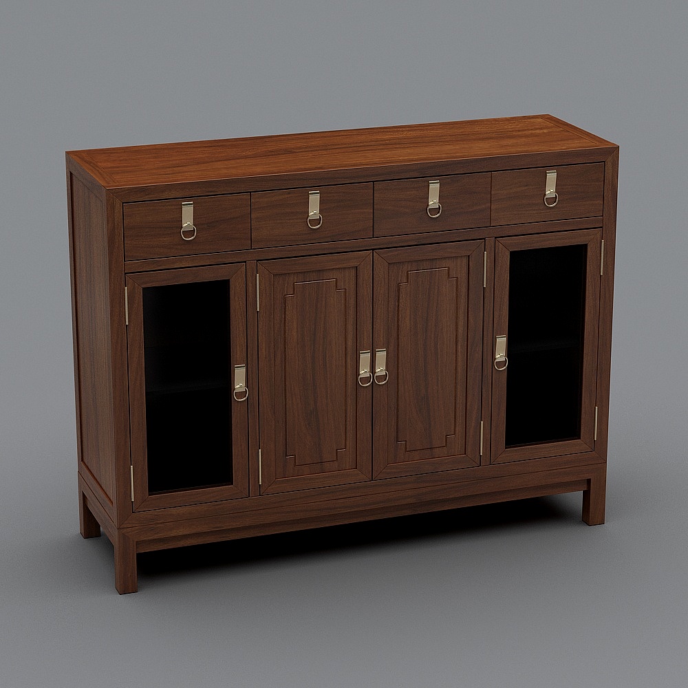 Elegant Vintage Storage Cabinet 3D model