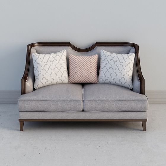 Elegant Low-Polygon Sofa 3D model
