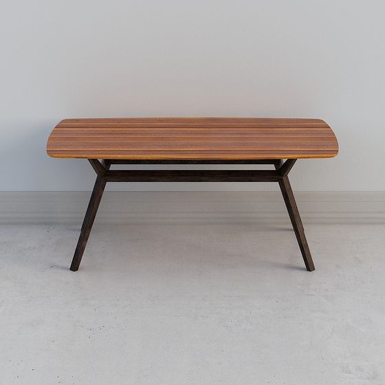 Mid-Century Modern Bench 3D model