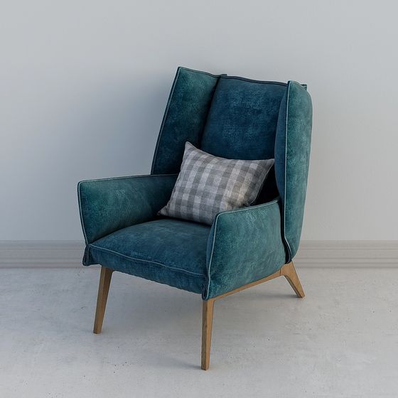 Cozy Velvet Chair 3D model