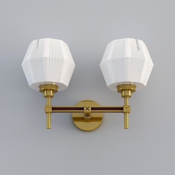 Elegant Double-Headed Wall Lamp 3D model