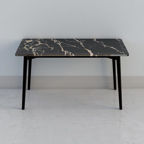 Elegant Marble Texture Dining Table 3D model