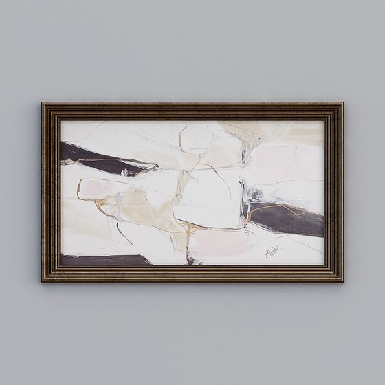 Stylish Abstract Painting 3D Model for Creative Projects