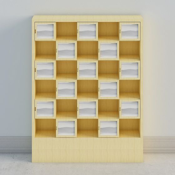 Stylish Low-Poly Bookshelf 3D model