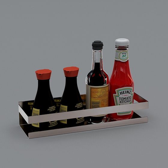 Low-Poly Spice Bottles 3D model for Kitchen Designs