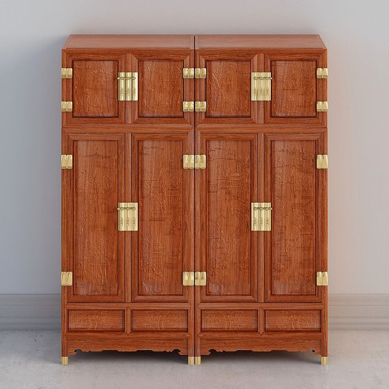 Elegant Chinese Wardrobe 3D model for Modern Design