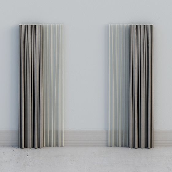 Stripe Curtain 3D model for Modern Aesthetics