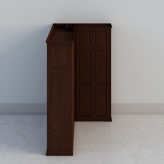 Vintage Wooden Wardrobe 3D model for Contemporary Spaces