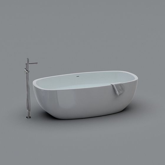 Minimalist 3D Bathtub Model for Modern Interiors