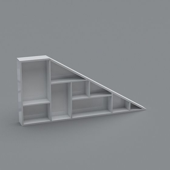 Angular Bookshelf 3D model for Modern Aesthetics