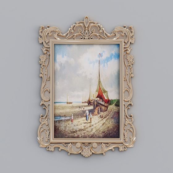 Vintage Sailing Ship 3D Model Artwork