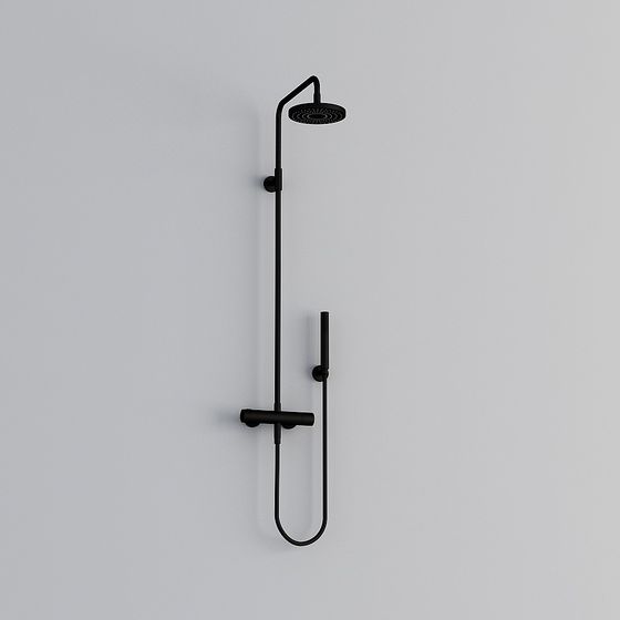 Minimalist Black Shower System 3D model