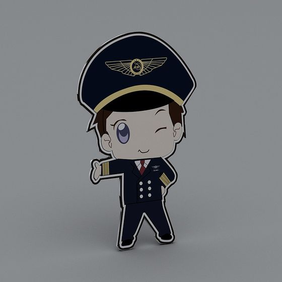 Charming Pilot Character 3D model