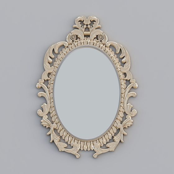 Elegant Baroque Wall Mirror 3D model