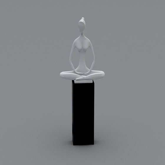 Yoga Meditation 3D Model for Tranquil Spaces