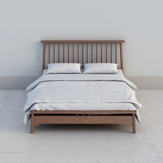 Modern Low-Poly Bed Frame 3D model