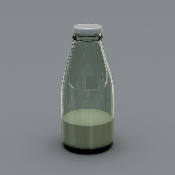 Elegant Low-Poly Glass Bottle 3D Model