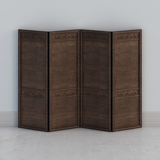 Retro Paravent 3D model with Classic Charm