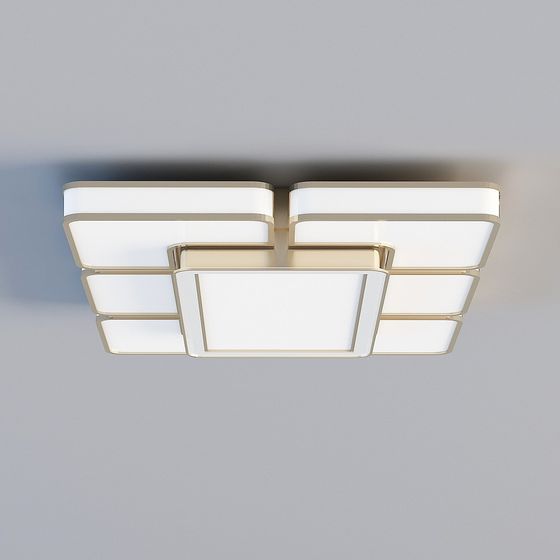 Elegant Square Pendant Light 3D Model