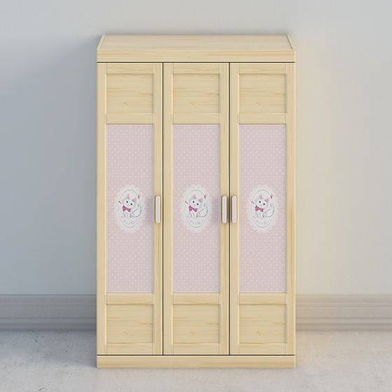 Charming Low-Poly Wardrobe 3D model